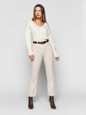 Reformation | Cynthia Button Fly High Rise Straight Corduroy Pants - Size 23